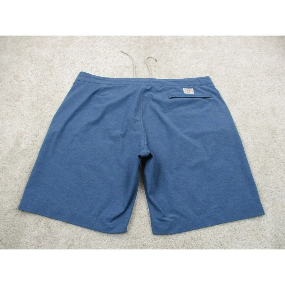 Faherty All Day Shorts Adult 38 Blue Performance Stretch Drawstring Casual Mens